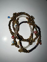 Evil Eye, Hamsa and Om Beaded Bracelet